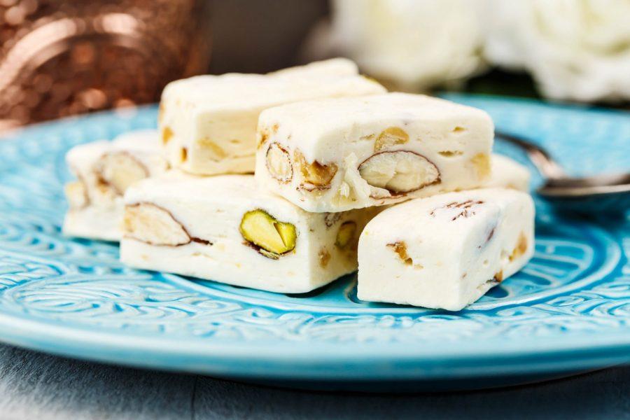 White nougat with almonds from Mallorca