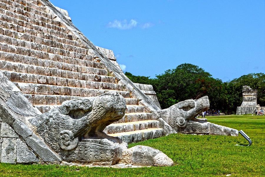Serpent Heads Maya Ruins