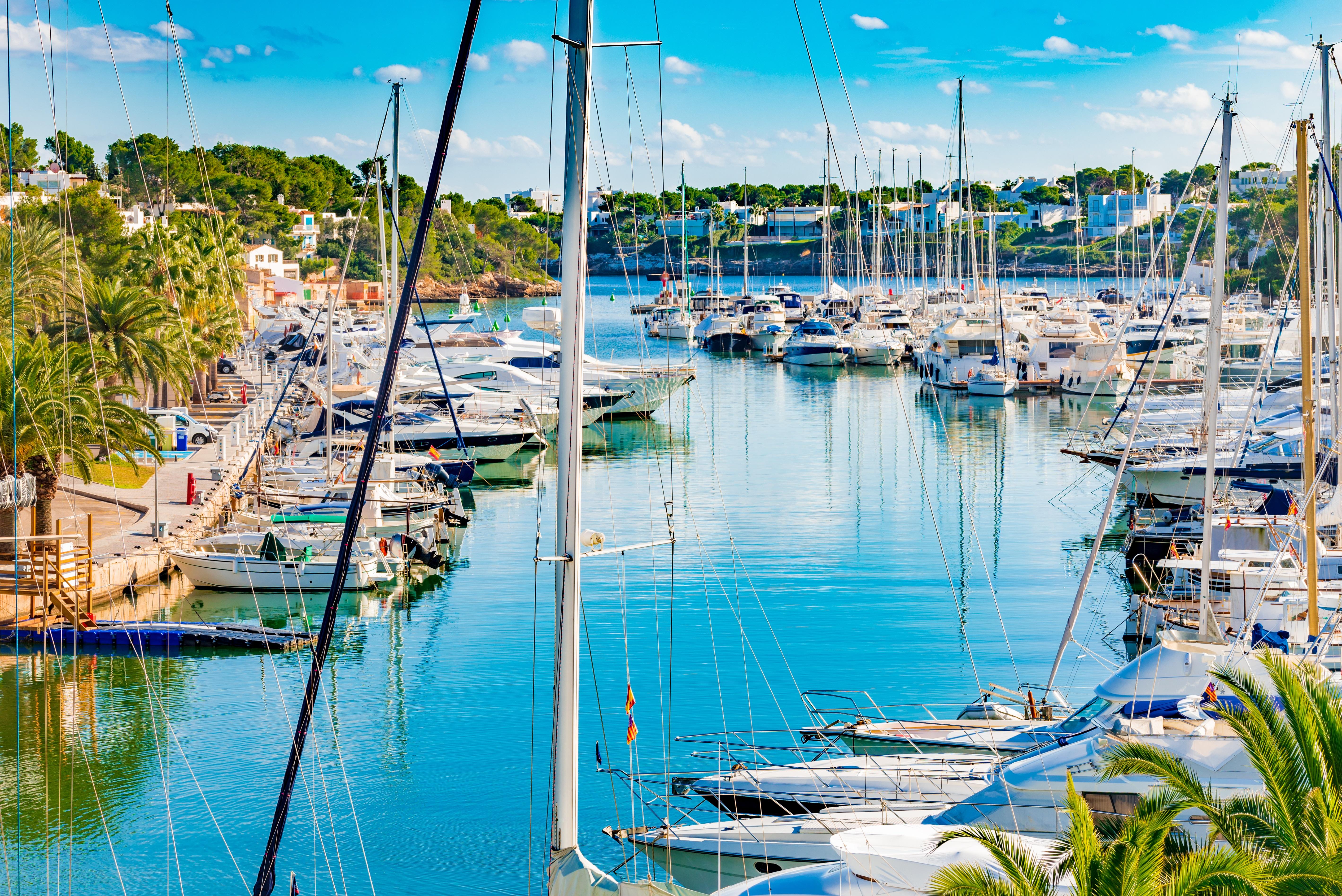 Yachts in the harbor of Cala d'Or.