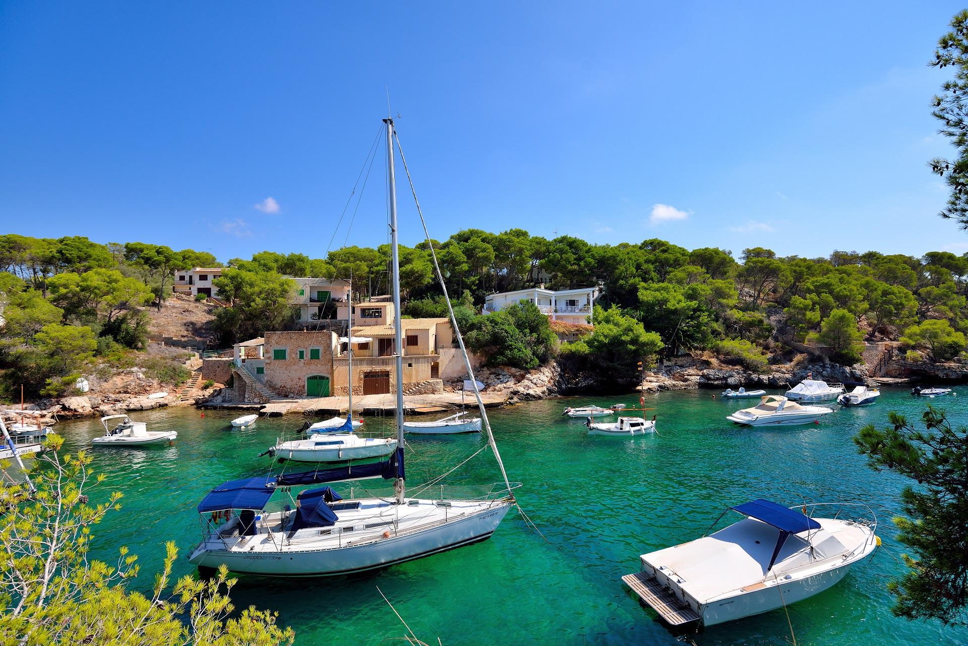 Boats in the bay of Cala Figuera.
