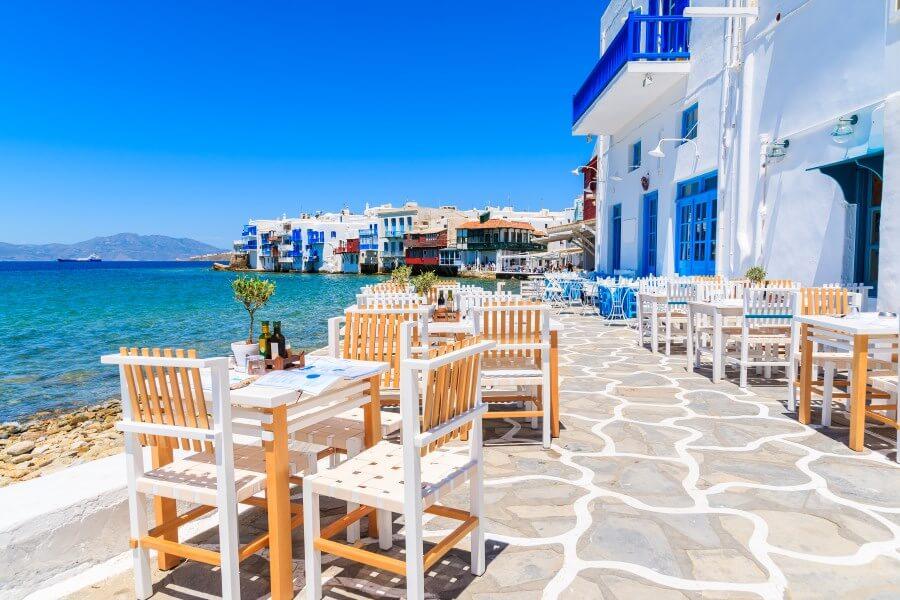 Tavern by the sea on Mykonos