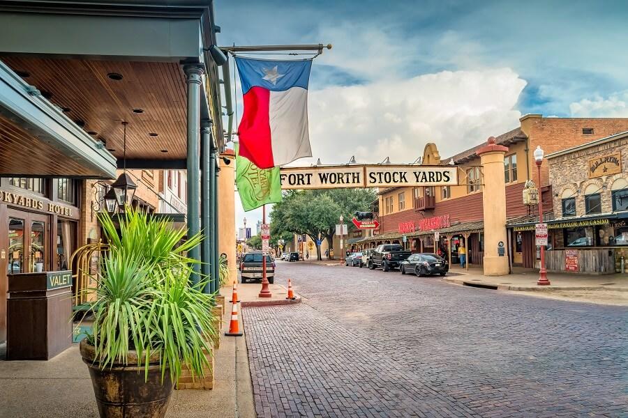 Street in Fort Worth Stockyards, Texas