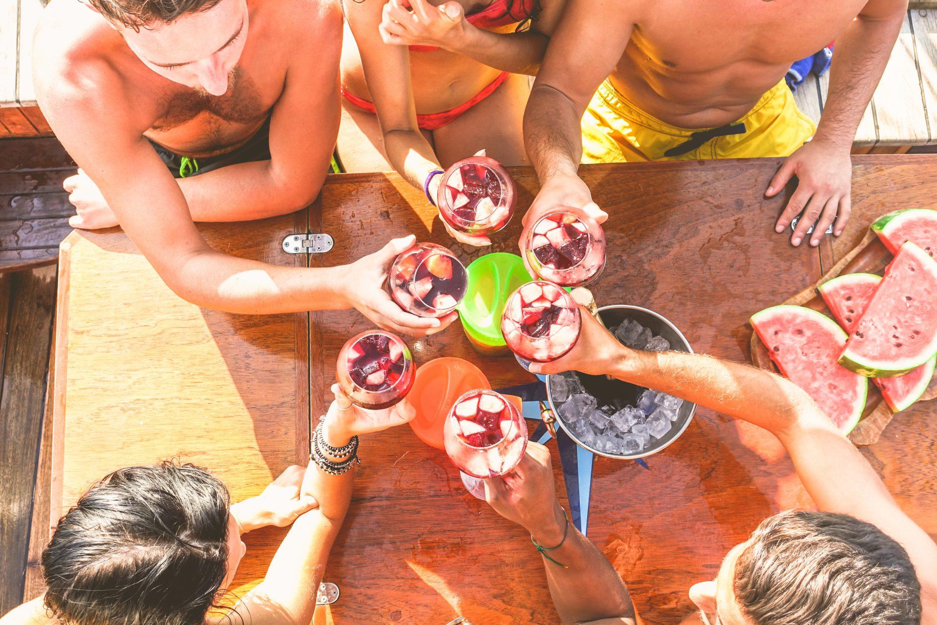 Party drinks with friends