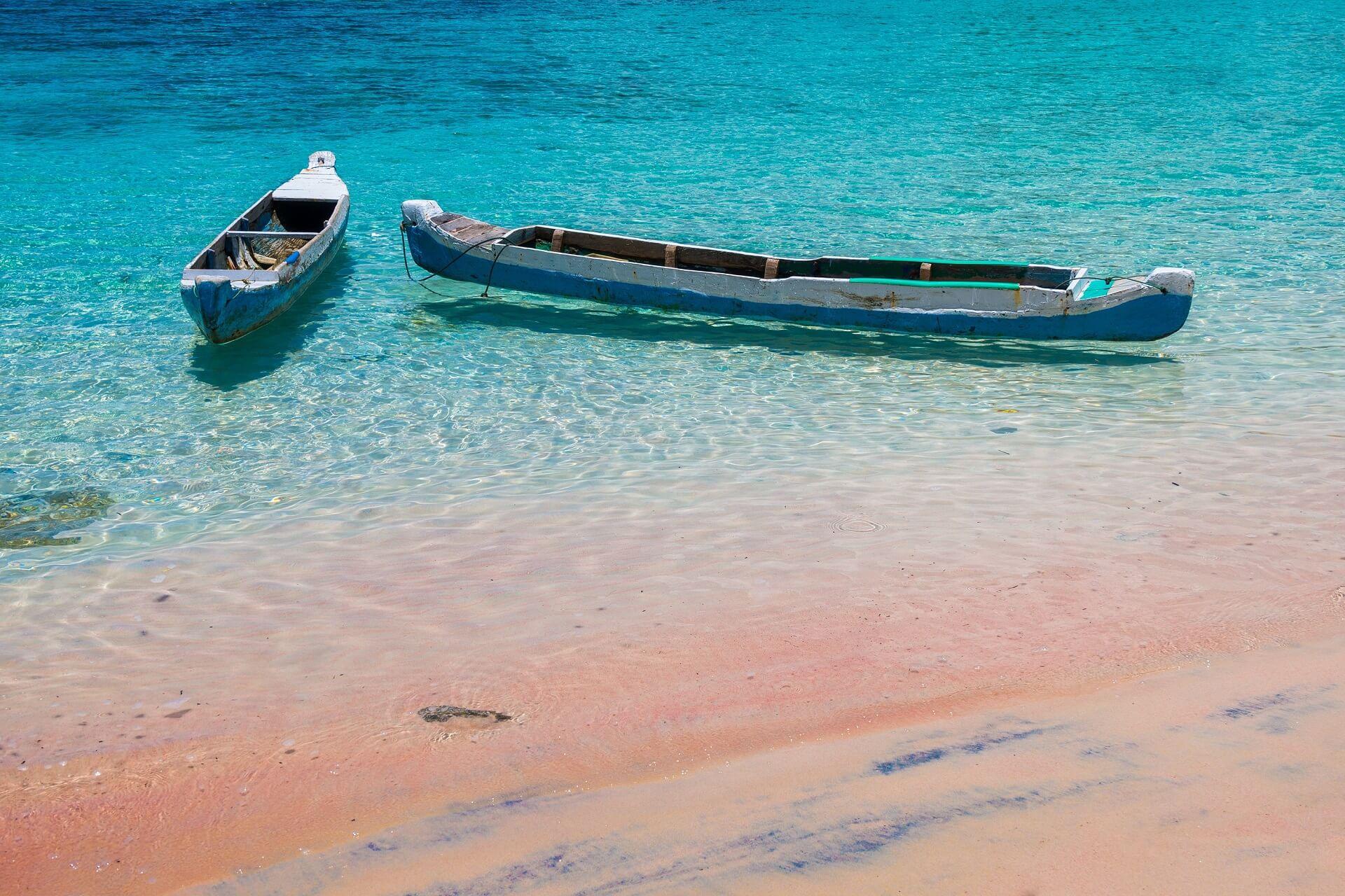 Pink Beach on Komodo in Indonesia.