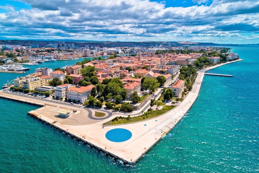 panoramic aerial view of historic Zadar, Croatia