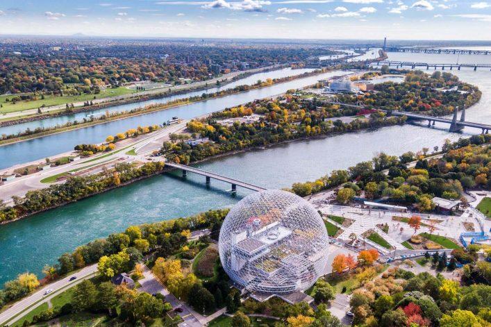 Aerial view of Montreal in Quebec