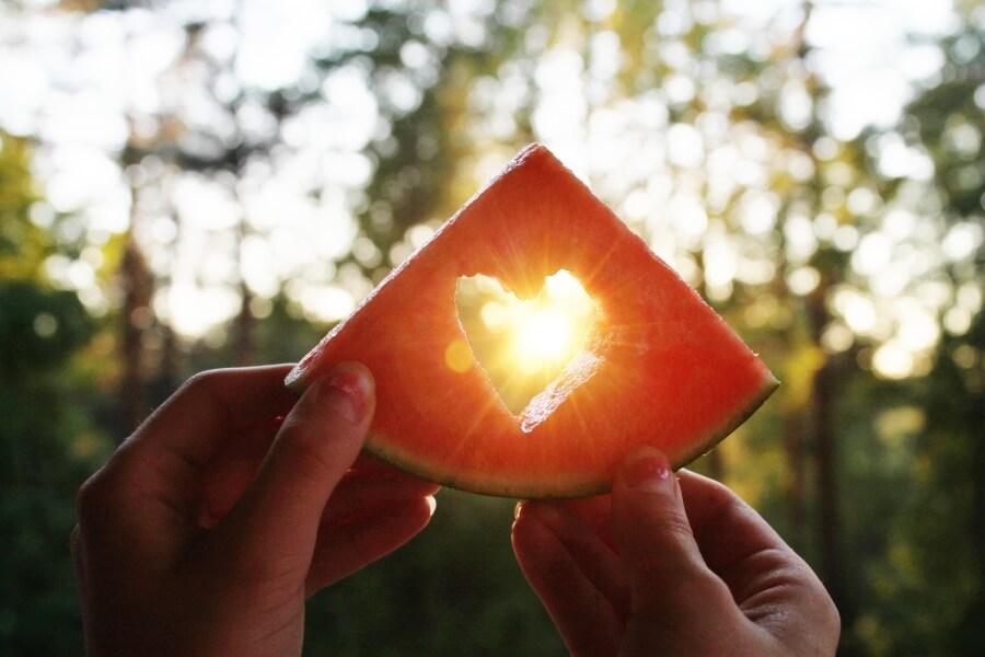 Watermelon with heart shape
