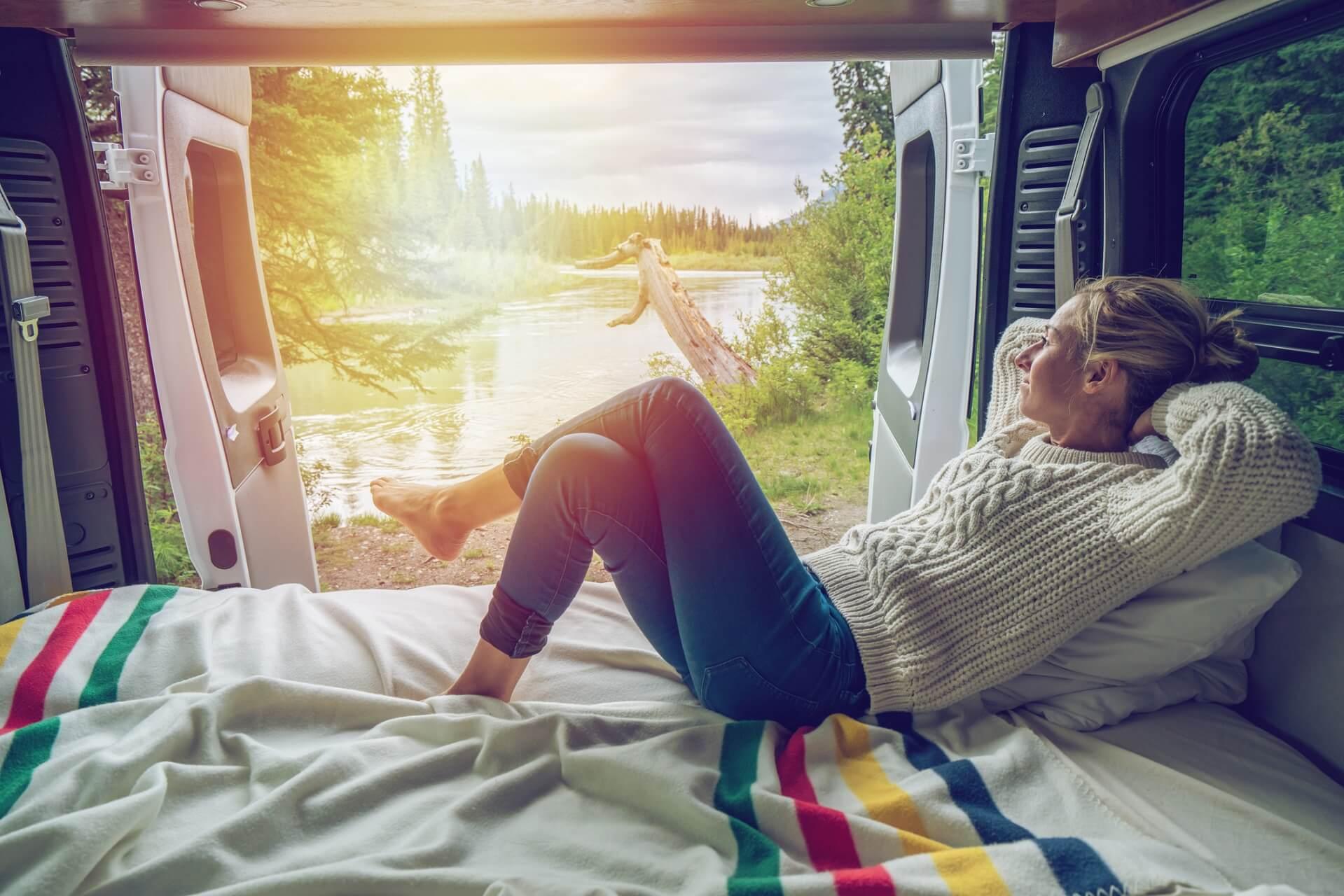 Woman camping