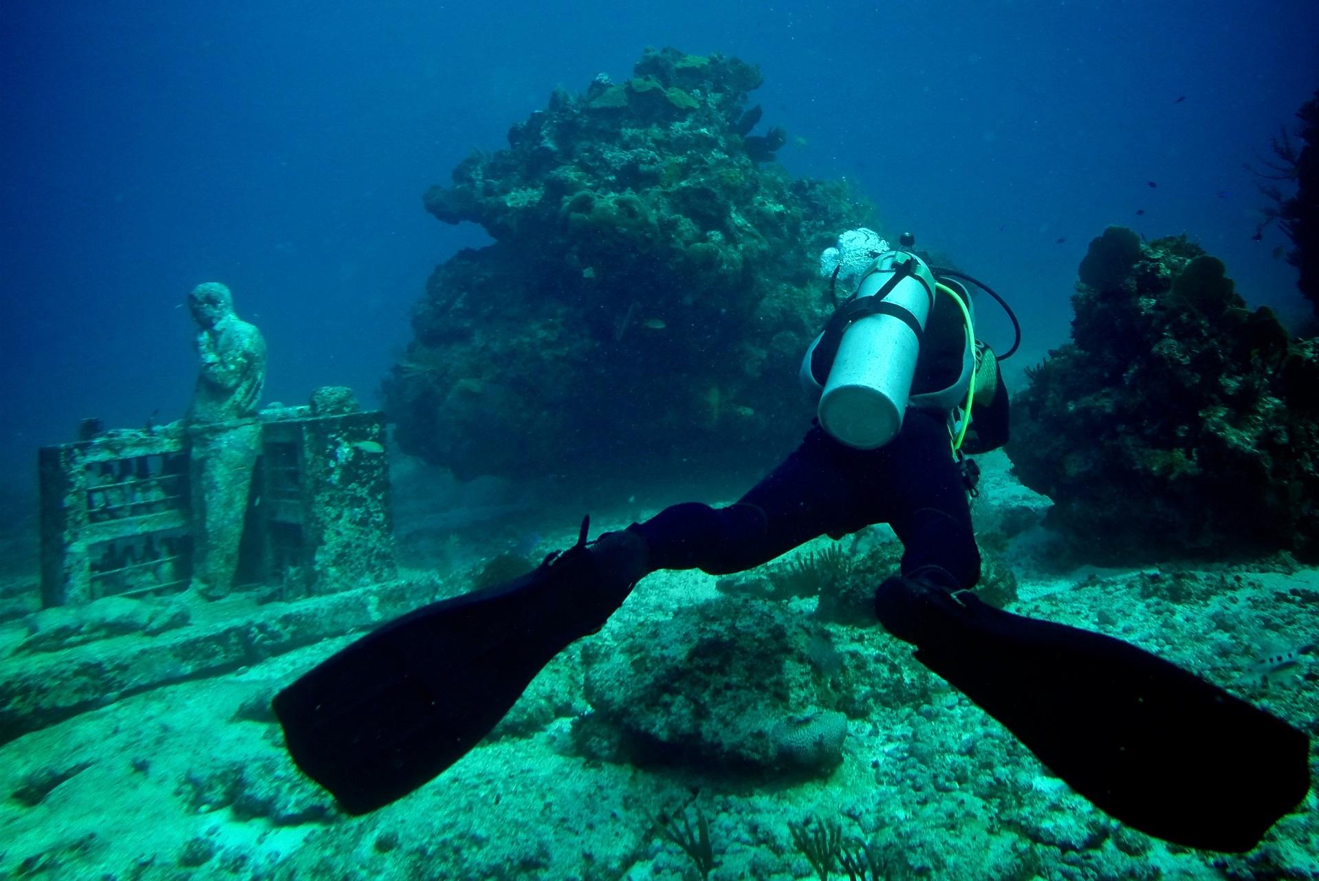A diver in Cancun