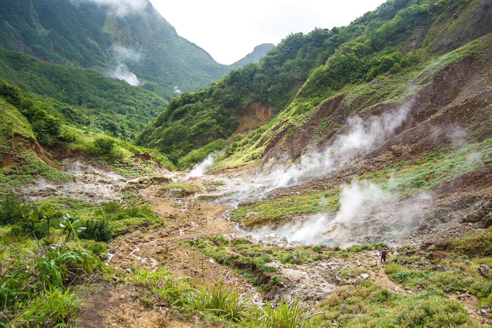 The Boiling Lake in Dominica attracts many tourists each year