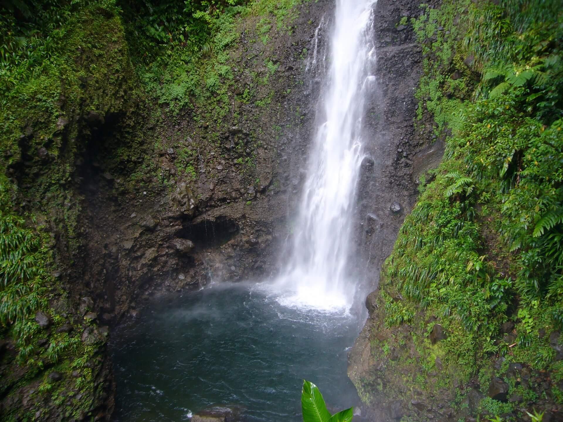 The Middleham Falls in Dominica are a popular sight
