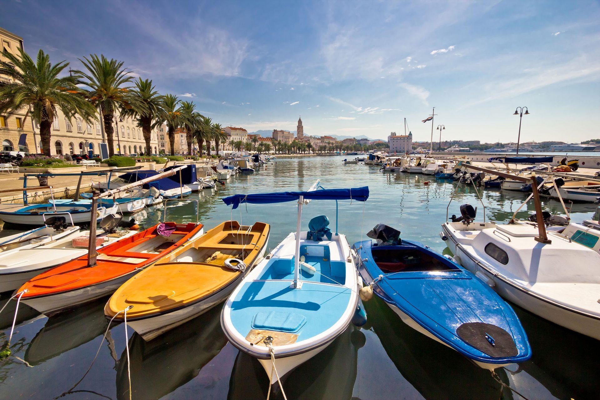 Enjoy the relaxed atmosphere at the harbor of Split in Croatia