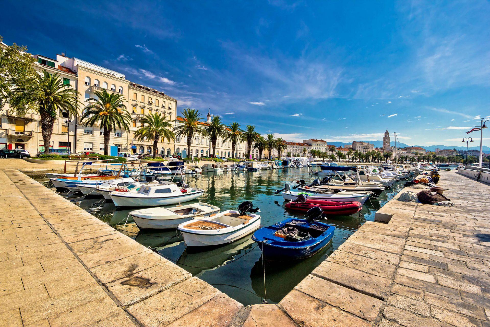 Enjoy the relaxed atmosphere at the harbor of Split in Croatia