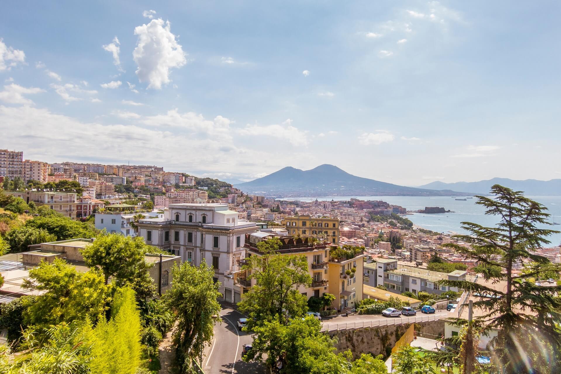 Panoramic view of Via Posillipo in Naples