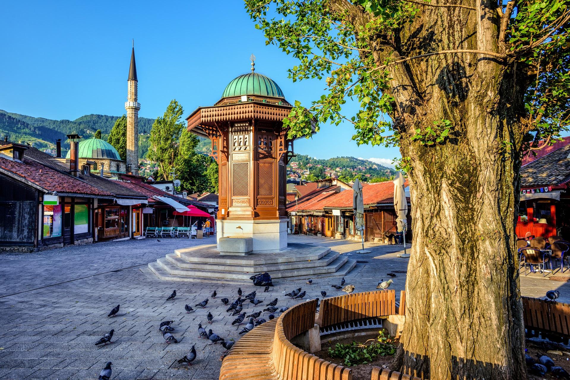 The old town of Sarajevo in summer.