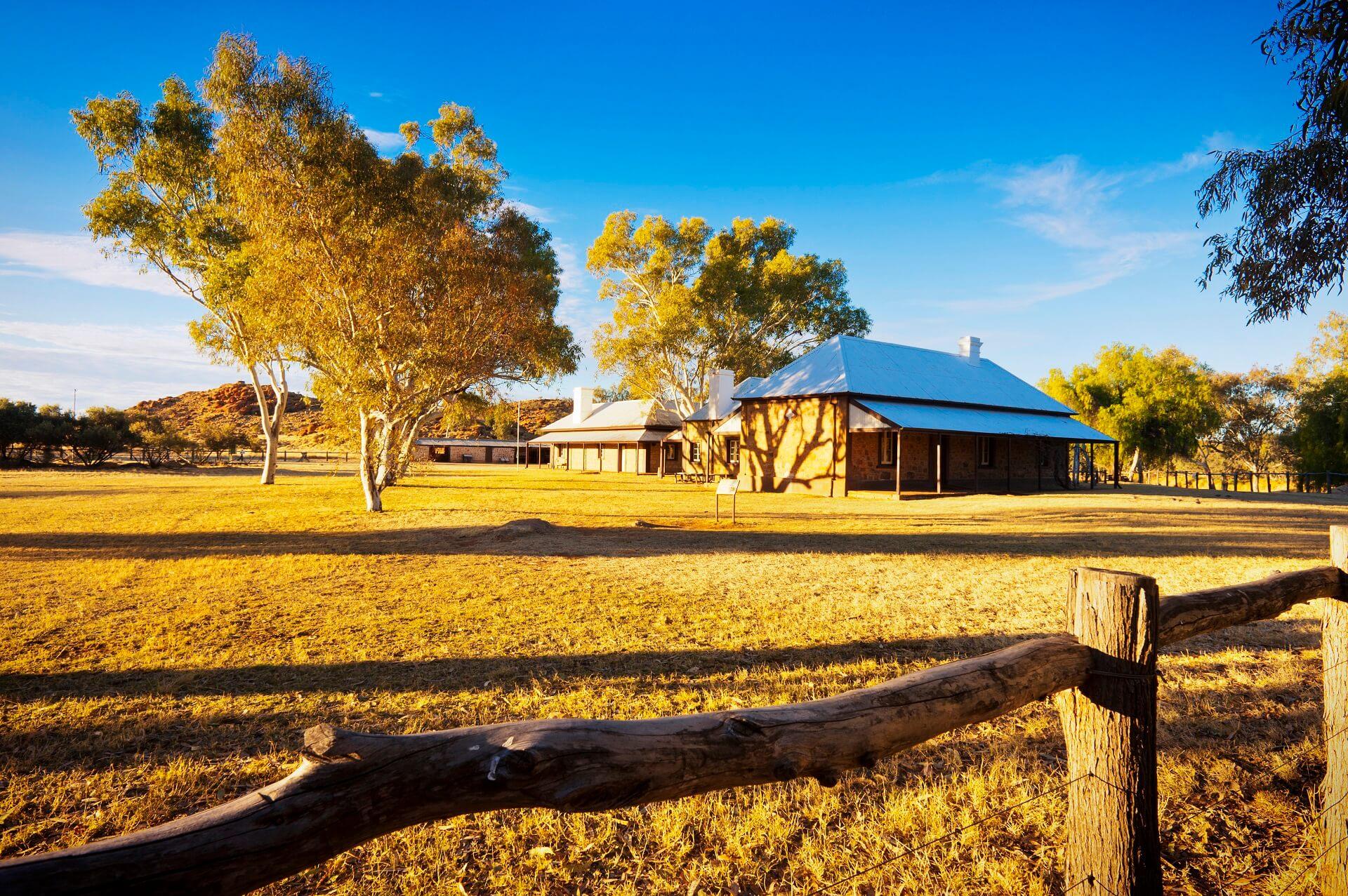 The Telegraph Station in Alice Springs in the Outback of Australia.
