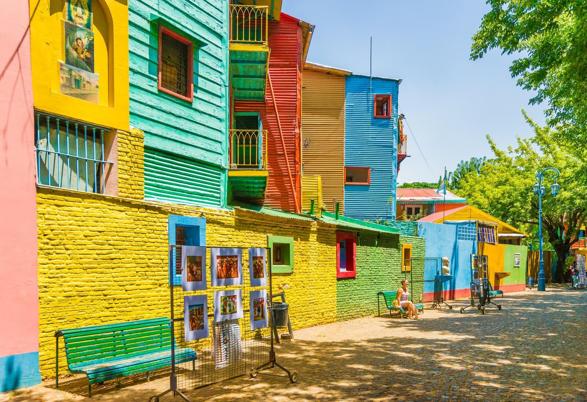Colorful walls stretch through La Boca