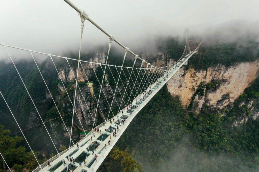 The Hunan Bridge in China is the longest glass-bottom bridge in the world