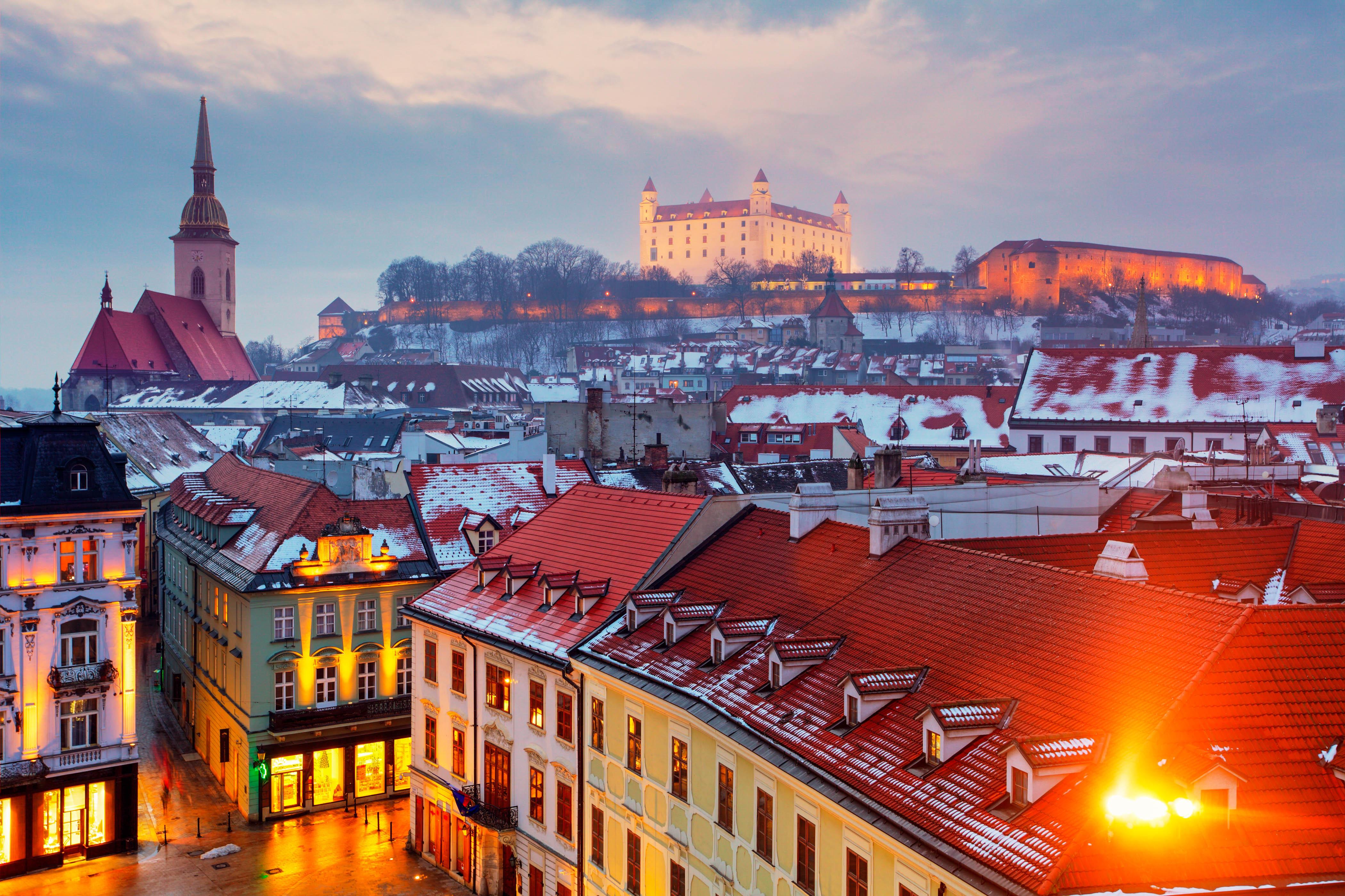 Bratislava in Slovakia, Old Town in Winter