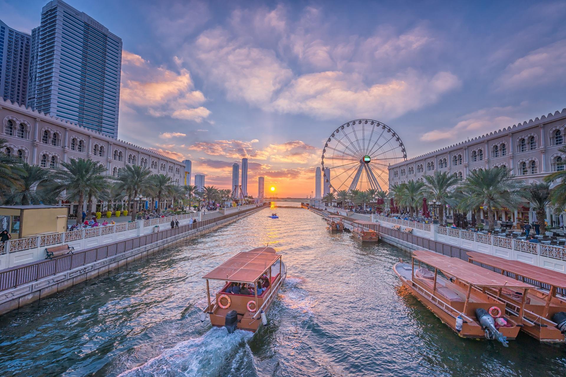 Sunset in the emirate of Sharjah