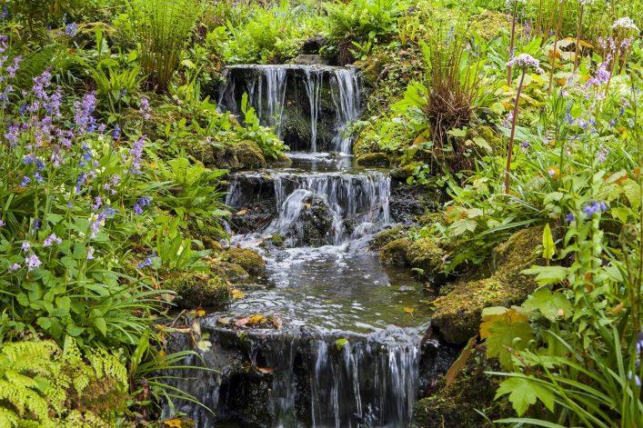 Small waterfall in the Botanical Garden in Leiden