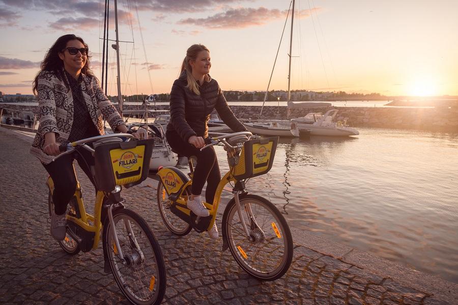 Women on Bicycles in Helsinki