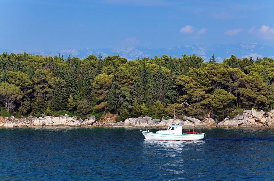 Taxi boat in Rab, Croatia