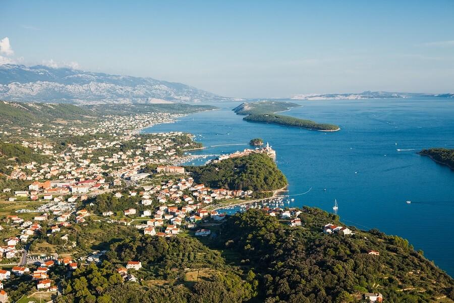 Aerial view of Croatia's Rab Island