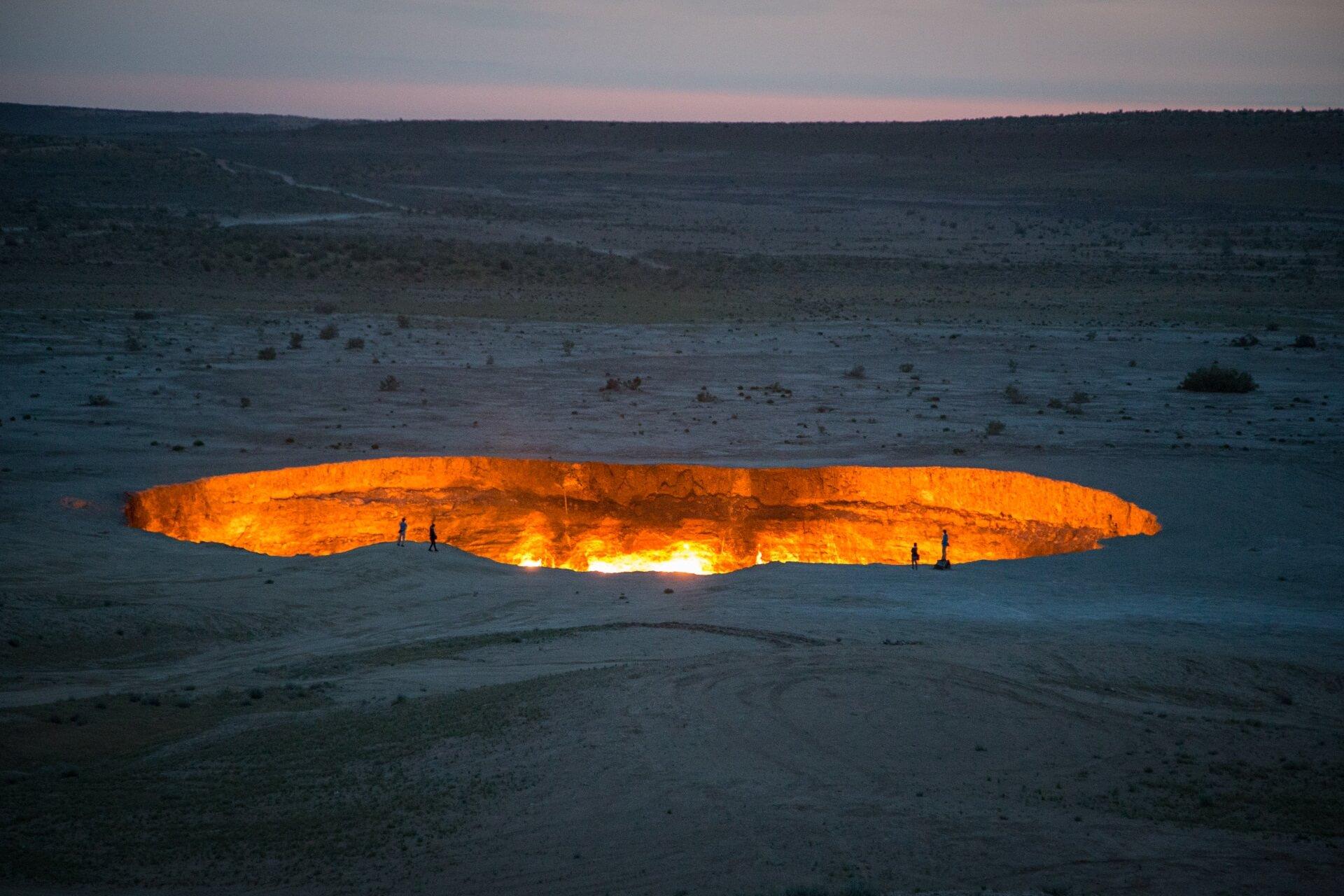 The Crater of Derweze in Turkmenistan