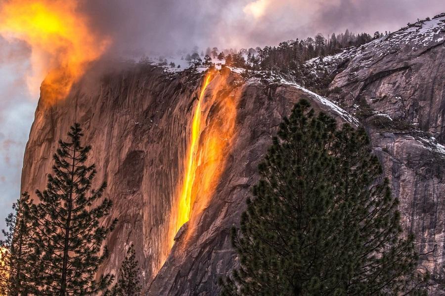 Horsetail Falls in Yosemite National Park