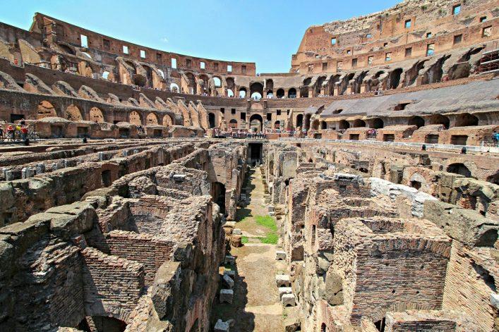 This is what the inside of the Colosseum looks like