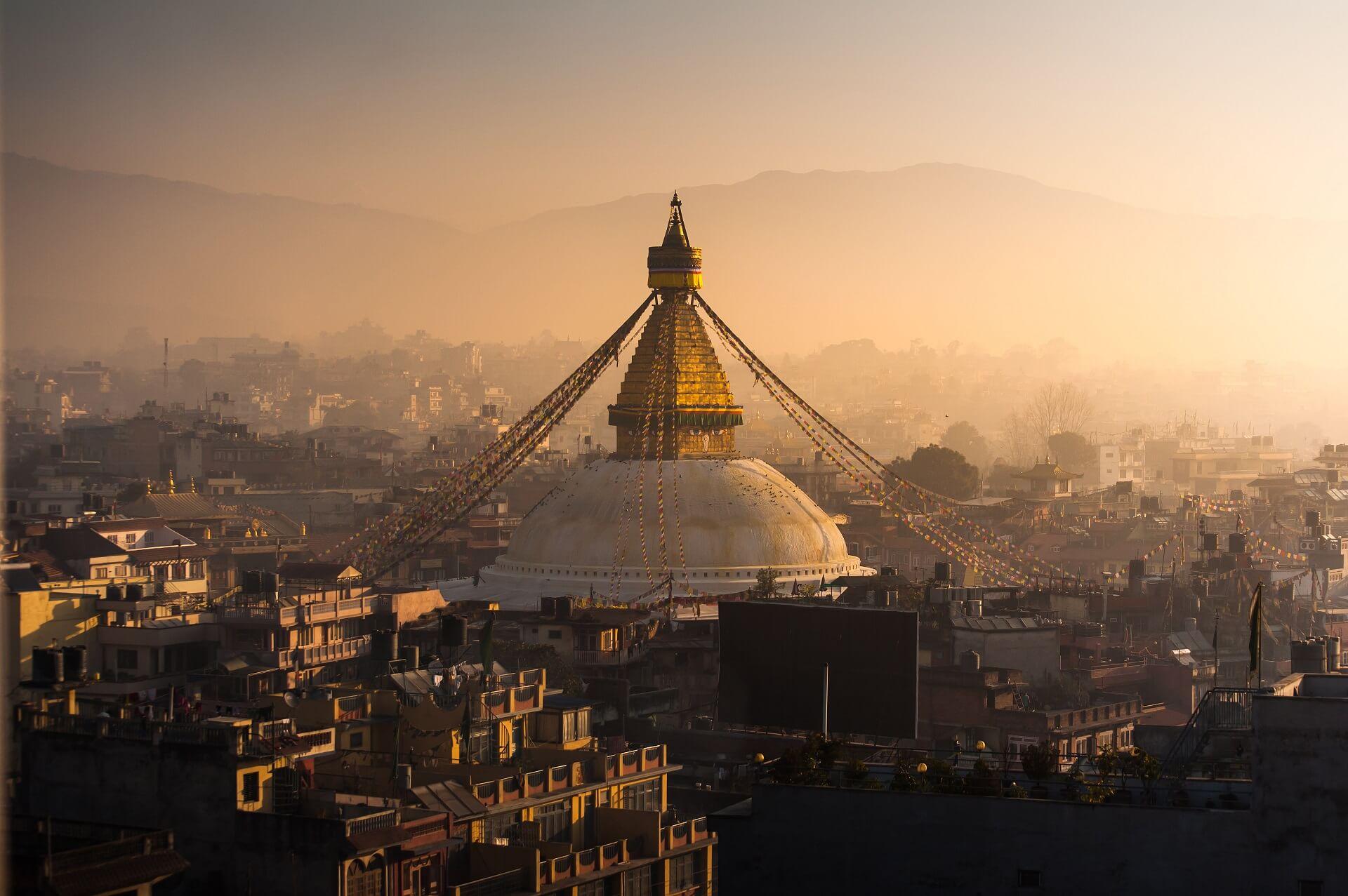 The Boudhanath Temple in Nepal.