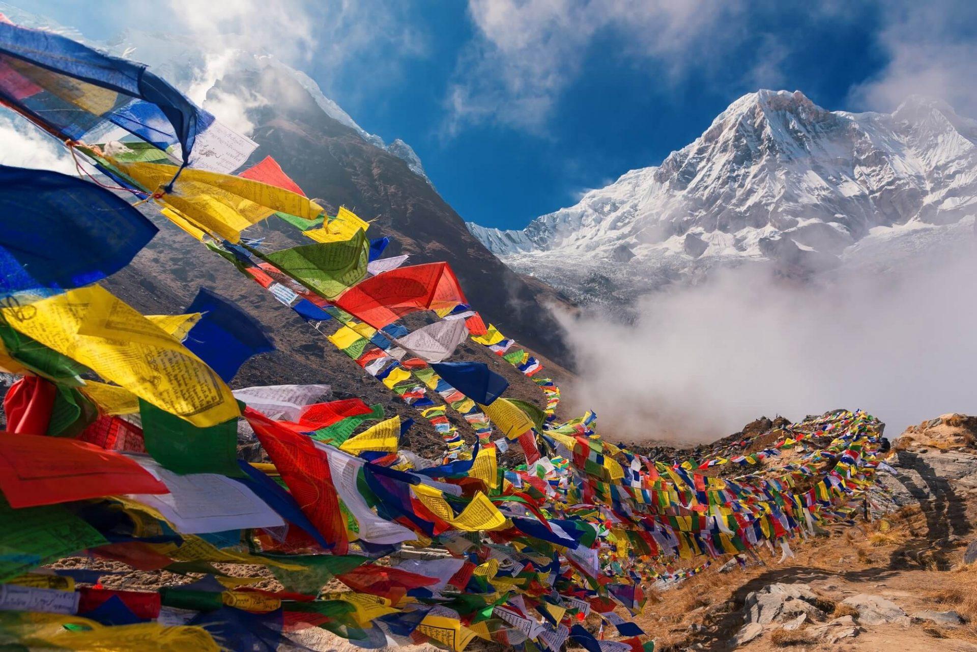 Prayer flags in Nepal.
