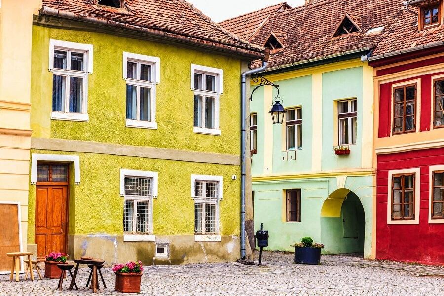 Medieval streets in Sighisoara Schäßburg