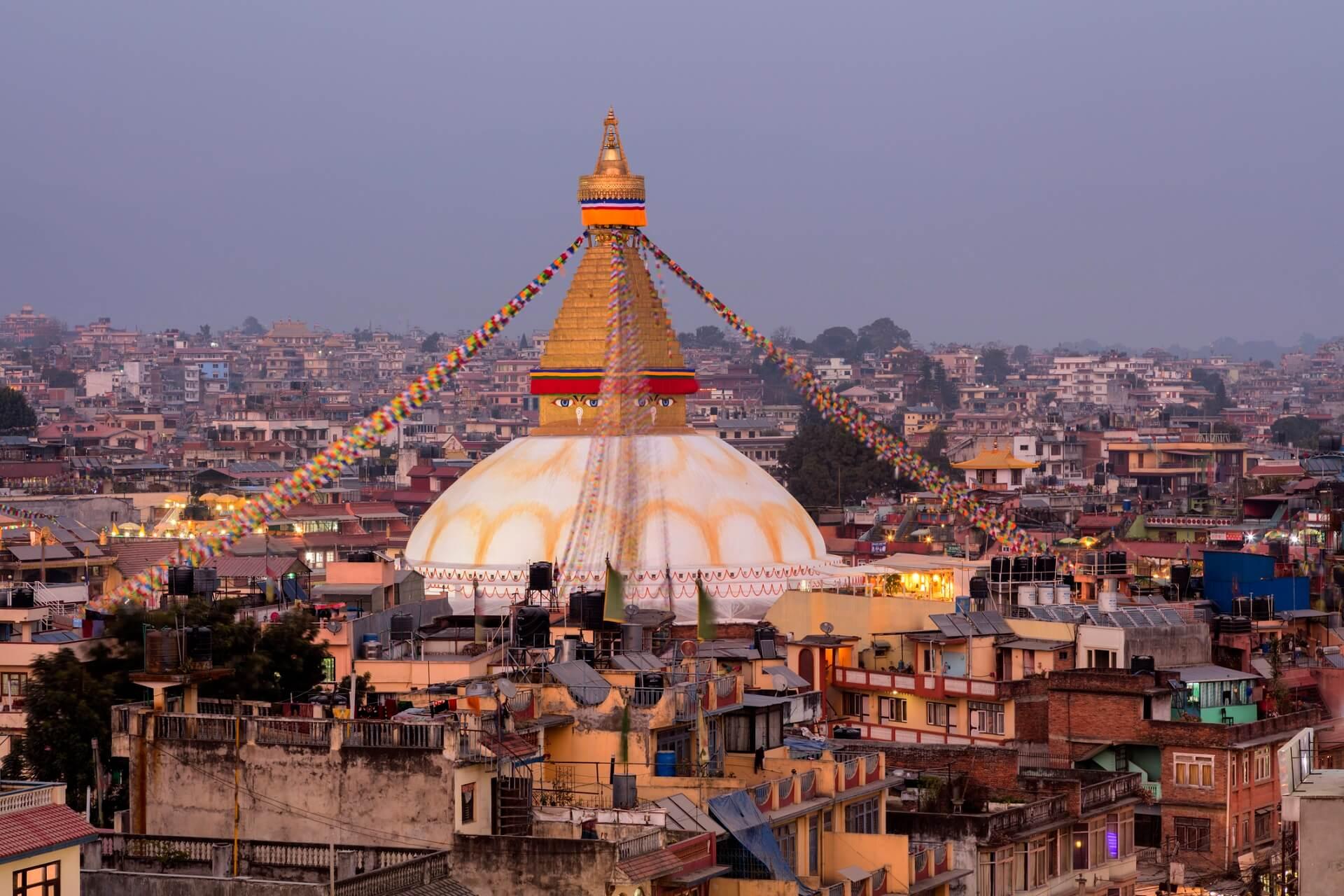 The Great Stupa of Boudhanath in Nepal.