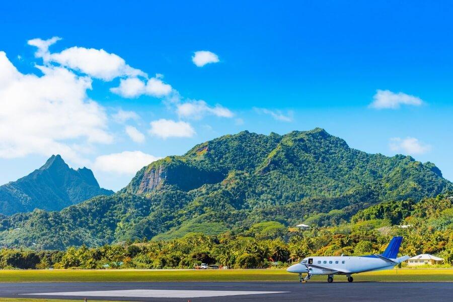 An airplane in Aitutaki, one of the Cook Islands