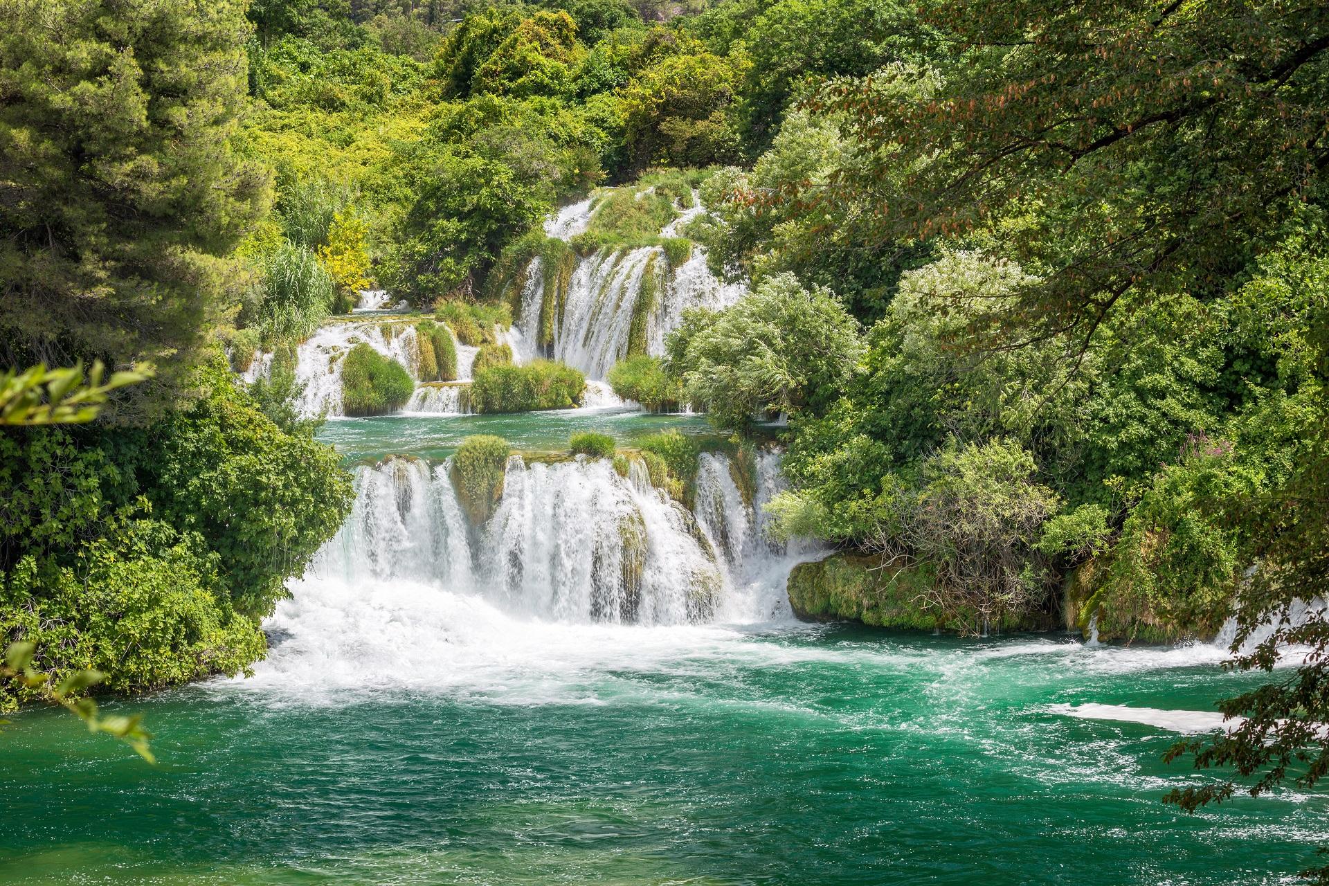 Waterfalls in Krka National Park in Croatia