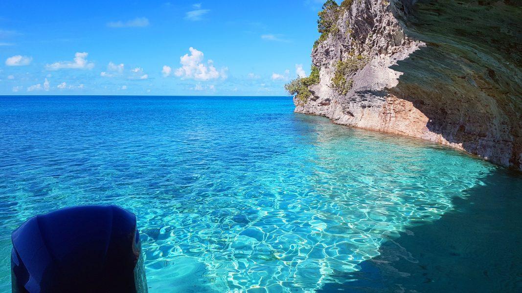 Cave diving in the Bahamas