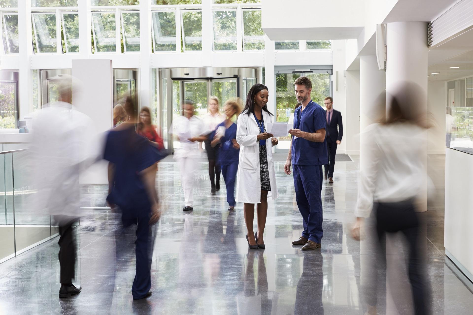 Busy activity in a hospital