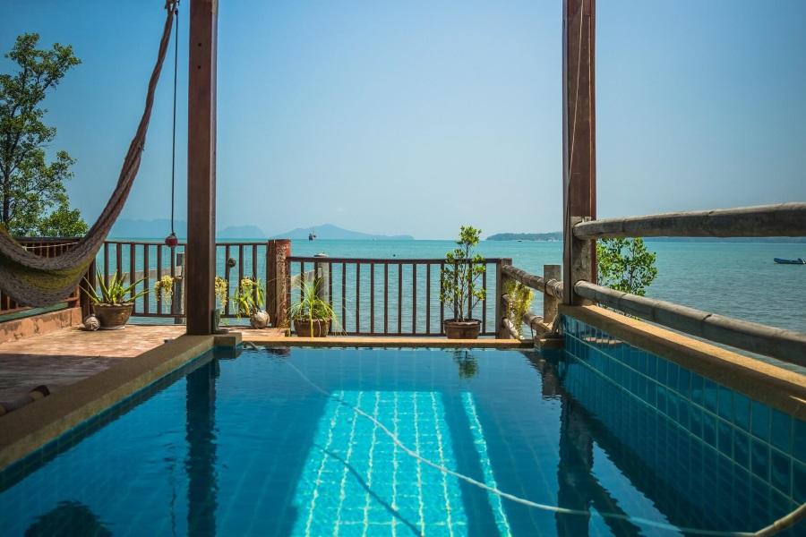 Swimming pool with ocean view