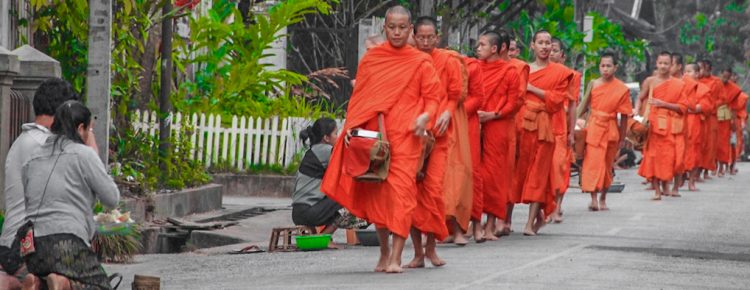 Tak Bat Ritual in Luang Prabang, Laos