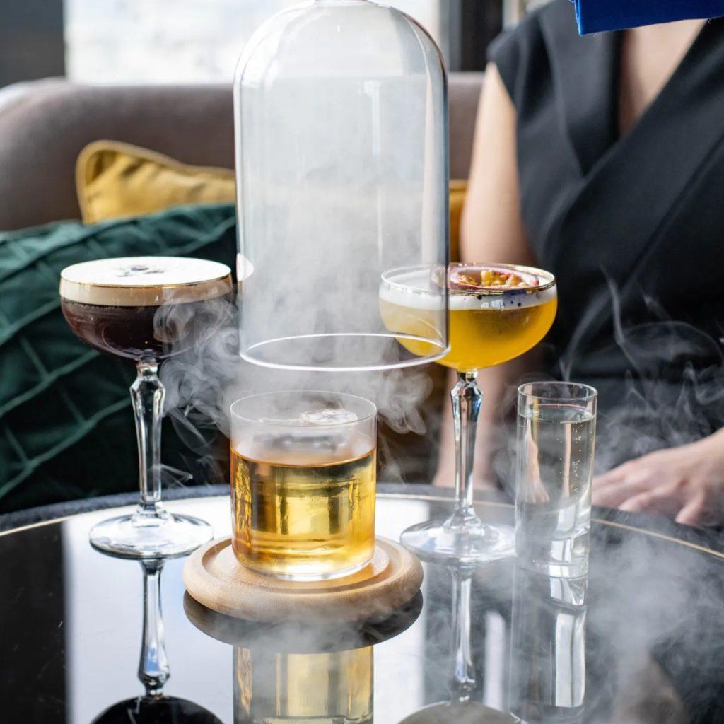 a selection of cocktails from the 10° Sky Bar