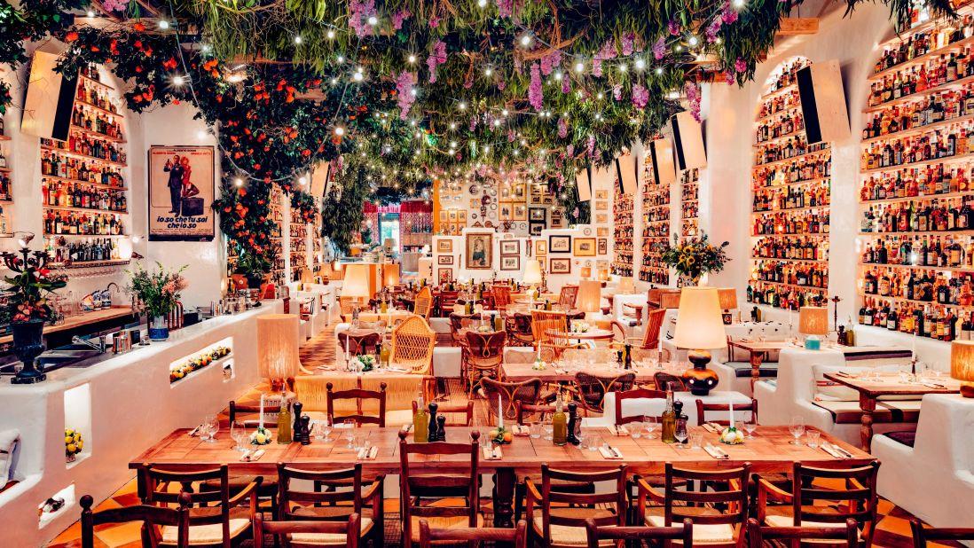 <strong>Circolo Populare:</strong> This trendy Italian spot by Big Mamma restaurant group is popular at the holidays and beyond, in no small part for its wall boasting 20,0000 bottles.