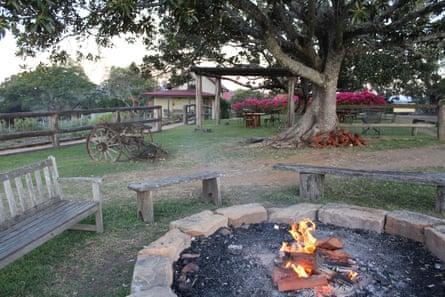The firepit overlooking the vegetable garden at Spicers Hidden Vale