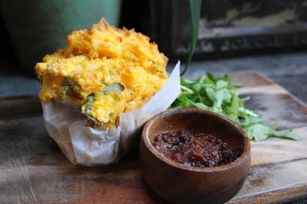 A savoury muffin with bacon jam at Rafter & Rose