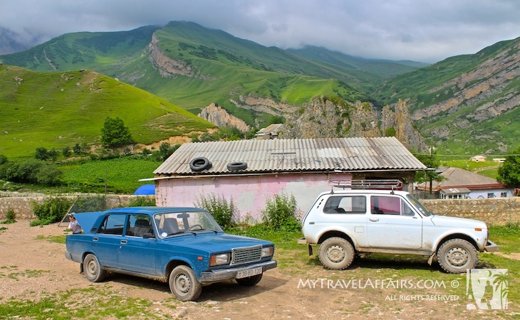 Lada in the mountains, Azerbaijan