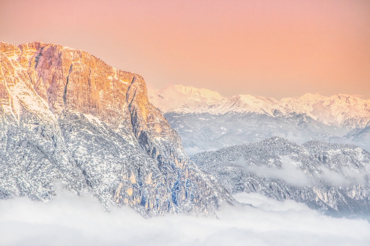 Winter in Trentino, Dolomites, Italy,