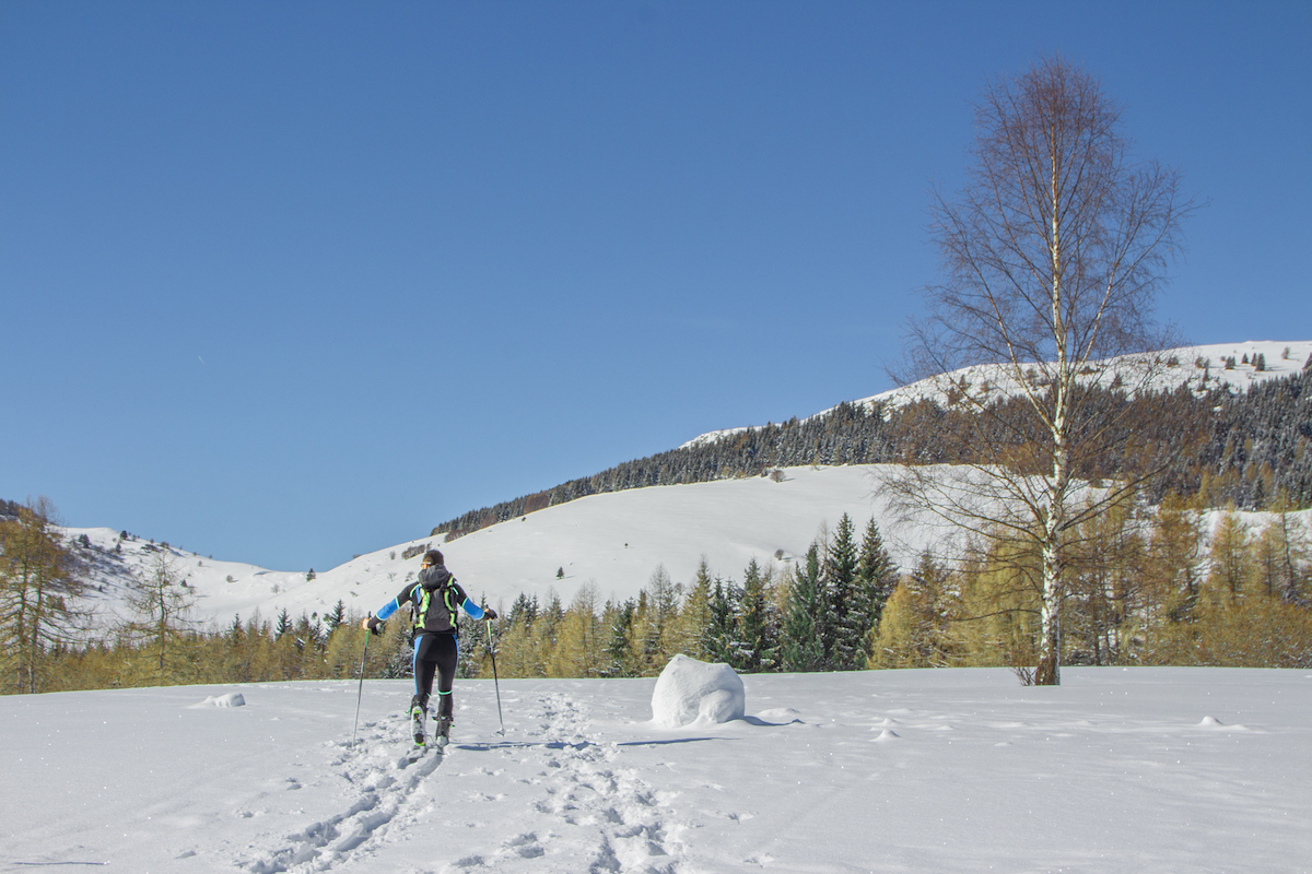 Winter in Trentino, Dolomites, Italy, Snowshoeing